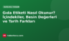 Gıda Etiketi Nasıl Okunur? İçindekiler, Besin Değerleri ve Tarih Farkları